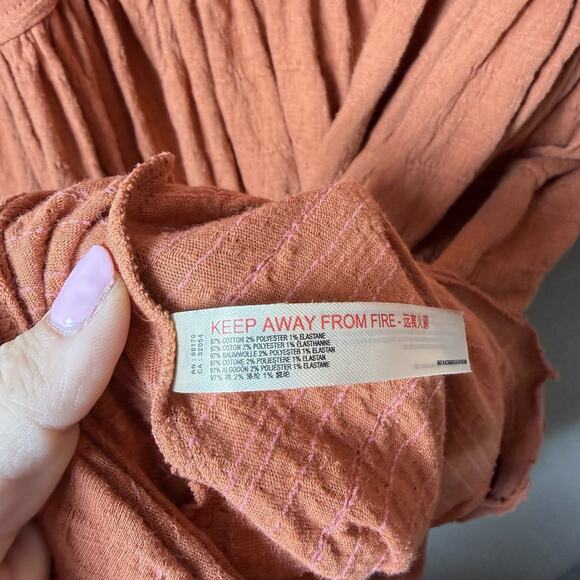 Free People Beach Get Obsessed Babydoll Tunic Dress Balloon Sleeve Size XS - Picture 8 of 12